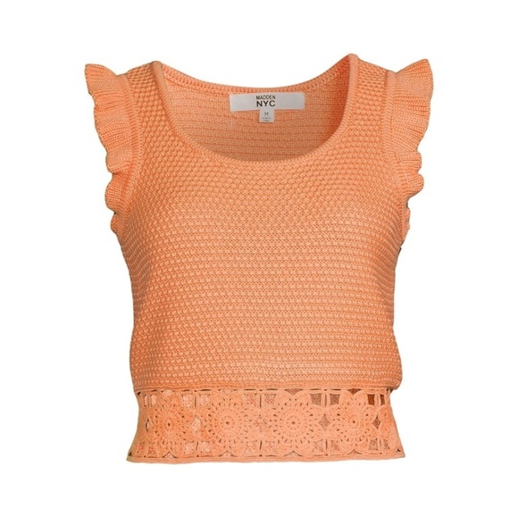 Madden NYC Juniors Crochet Coral Reef Top Short Set, Size L EUC - Picture 4 of 9